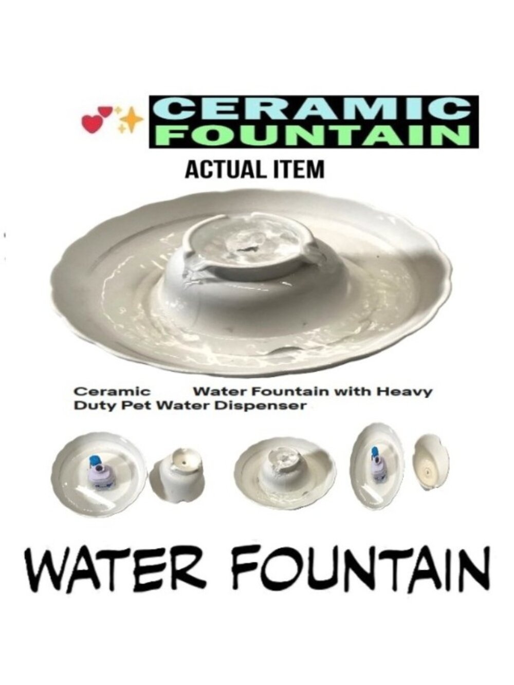 🛑 DOG & CAT ➕ DRINKING 🆒 WATER FOUNTAIN Ceramic Quiet Filter Pet 💸BUY NOW‼️